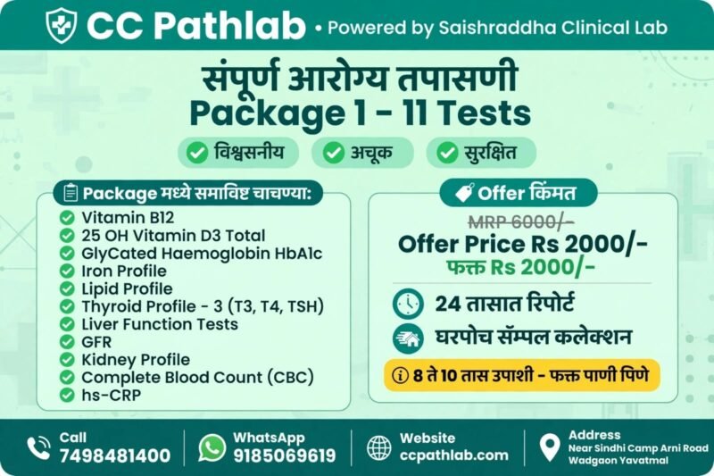 Package 1 – 11 Tests | MRP 6000 Offer Rs 2000 Only